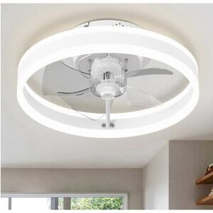 Ceiling Fans with Lights and Remote - Dimmable LED (3000-6000K)) 15.75” Modern